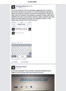 Facebook - Aggiungi un post alla tua storia