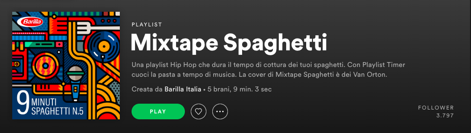Spotify come strumento di marketing - Barilla