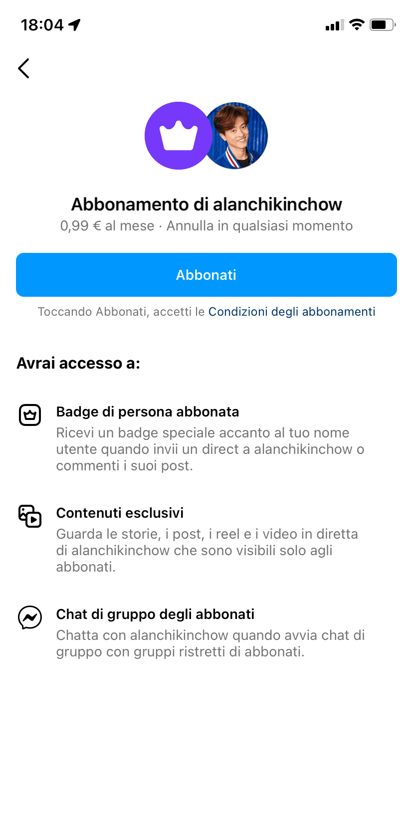 abbonamenti su instagram
